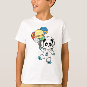 Astronauts Pandas Planet Earth Space T-Shirt