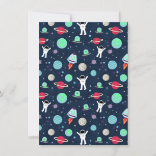 Astronauts Planets Rockets and Aliens Card