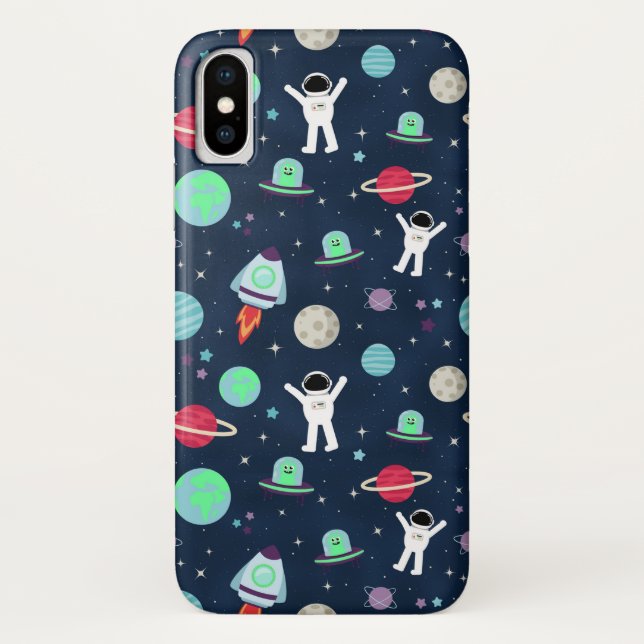 Astronauts Planets Rockets and Aliens Case-Mate iPhone Case (Back)