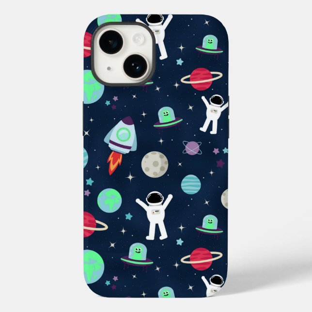 Astronauts Planets Rockets and Aliens Case-Mate iPhone Case (Back)