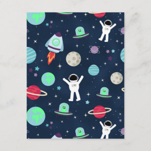 Astronauts Planets Rockets and Aliens Enclosure Card