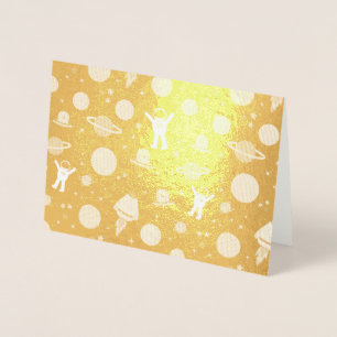 Astronauts Planets Rockets and Aliens Foil Card