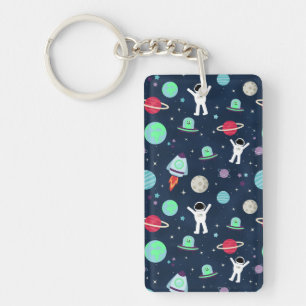 Astronauts Planets Rockets and Aliens Key Ring
