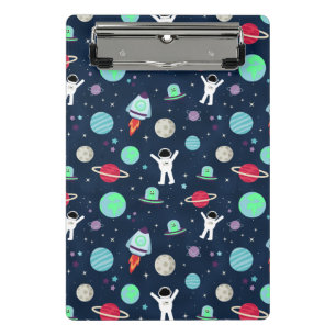 Astronauts Planets Rockets and Aliens Mini Clipboard