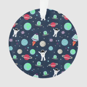 Astronauts Planets Rockets and Aliens Ornament