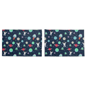 Astronauts Planets Rockets and Aliens Pillowcase