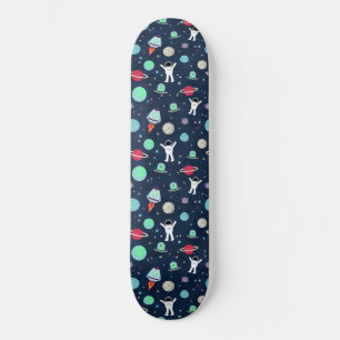 Astronauts Planets Rockets and Aliens Skateboard