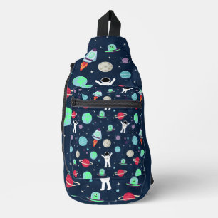Astronauts Planets Rockets and Aliens Sling Bag