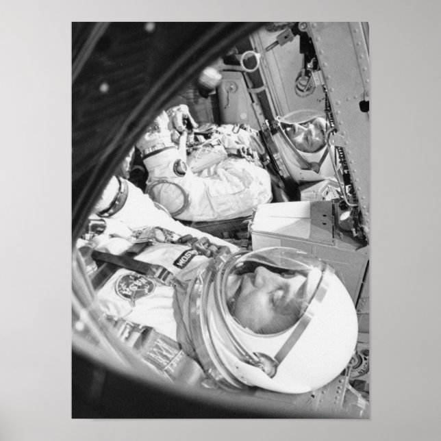 Astronauts seated inside Gemini 3 Poster (Front)