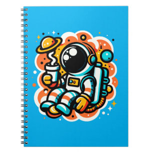 Astronaut's Space Coffee Moment Notebook