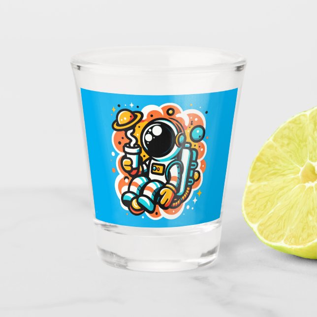 Astronaut's Space Coffee Moment Shot Glass (Front)