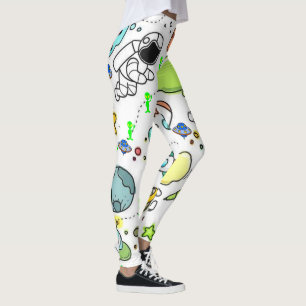 Astronauts Spaceships Aliens  Leggings