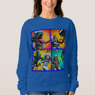 Astronauts vs Alien Pop Art Sweatshirt