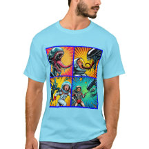 Astronauts vs Alien Pop Art