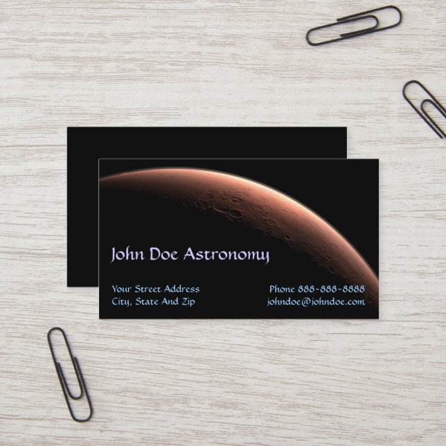 Astronomer Astronomy Solar System Business Card (Front/Back In Situ)