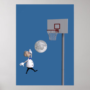 Astronomer Playing Basketball Poster