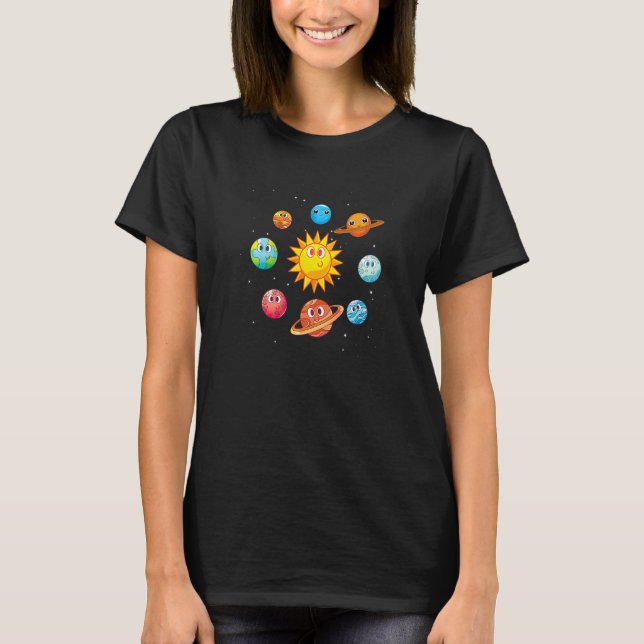 Astronomer Science Space Travel Cute Planets Astro T-Shirt (Front)