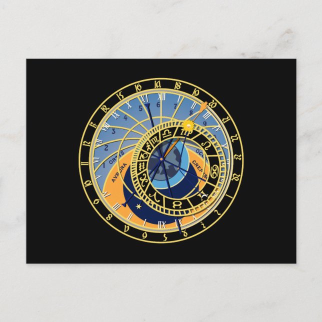 Astronomical Clock Astrology Star Constellation Holiday Postcard (Front)