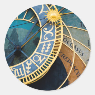Astronomical Clock Classic Round Sticker