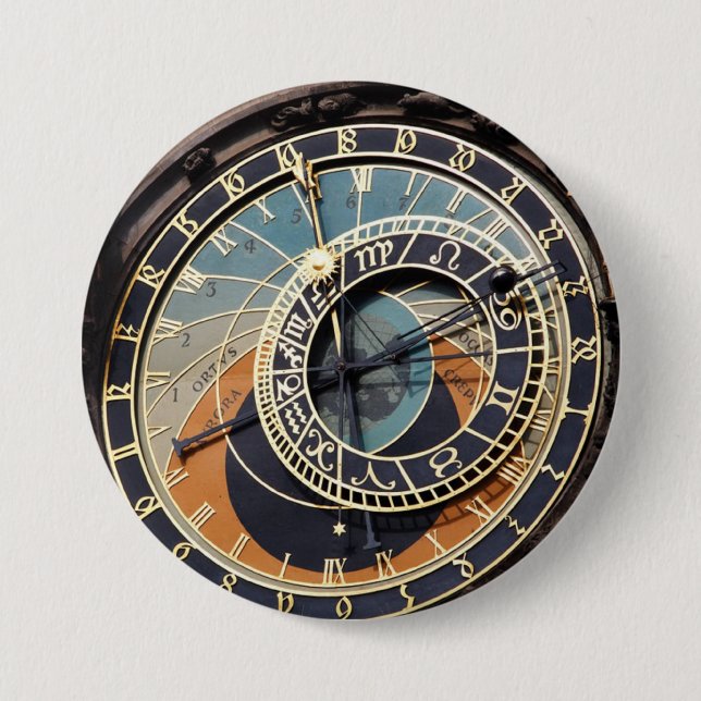Astronomical Clock In Prague 7.5 Cm Round Badge (Front)