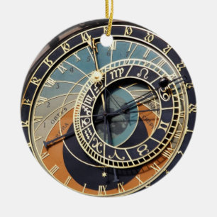 Astronomical Clock In Praque Ceramic Tree Decoration