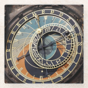 Astronomical Clock In Praque Glass Coaster