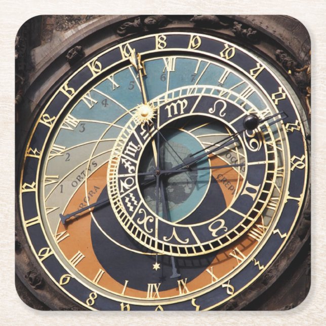 Astronomical Clock In Praque Paper Coaster (Front)