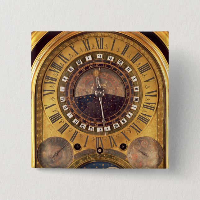 Astronomical clock made for the Grand Dauphin 15 Cm Square Badge (Front)