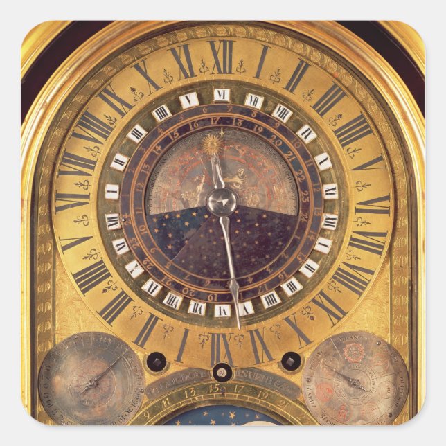 Astronomical clock made for the Grand Dauphin Square Sticker (Front)