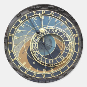 Astronomical Clock or Prague Orloj Classic Round Sticker