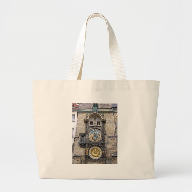 Astronomical Clock or Prague Orloj Large Tote Bag (Front)