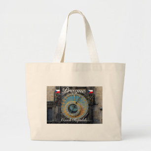 Astronomical clock Prague Orlog Czech Republic Large Tote Bag