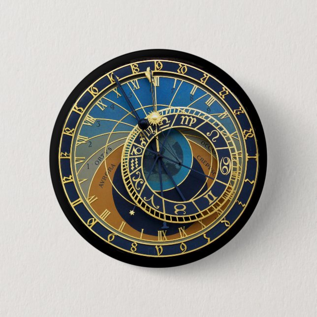 Astronomical Clock-Prague Orloj 6 Cm Round Badge (Front)