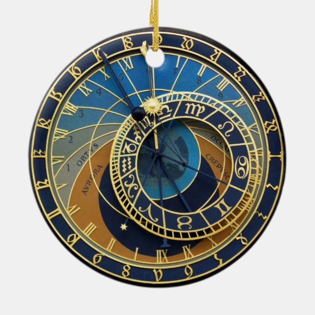 Astronomical Clock-Prague Orloj Ceramic Tree Decoration (Back)
