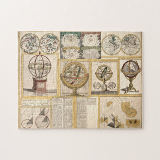 Astronomical Instruments Celestial Chart World Map Jigsaw Puzzle