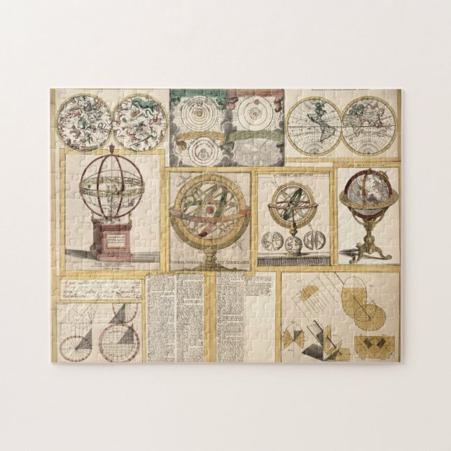Astronomical Instruments Celestial Chart World Map Jigsaw Puzzle (Horizontal)