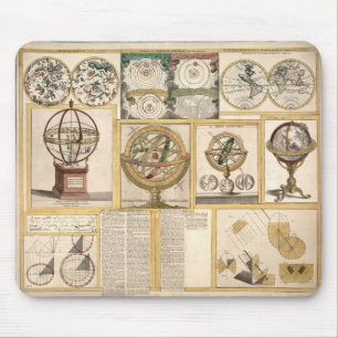 Astronomical Instruments Celestial Chart World Map Mouse Pad