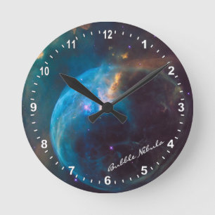 Astronomy & Bubble Nebula Clock, Hubble / Galaxy Round Clock