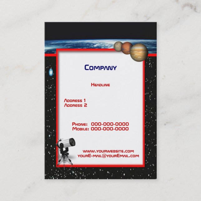 Astronomy Business Card (Front)