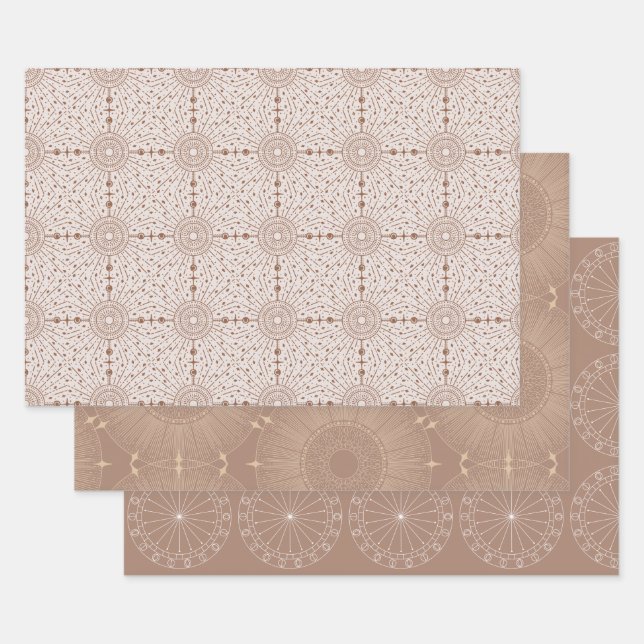 Astronomy Celestial Astrology Cosmic Rays Wrapping Paper Sheet (Set)