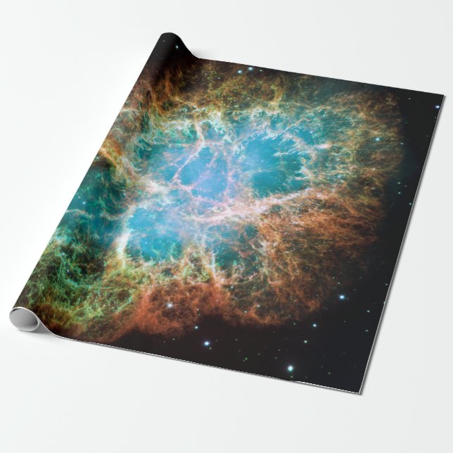 Astronomy Crab Nebula Hubble Space Wrapping Paper (Unrolled)