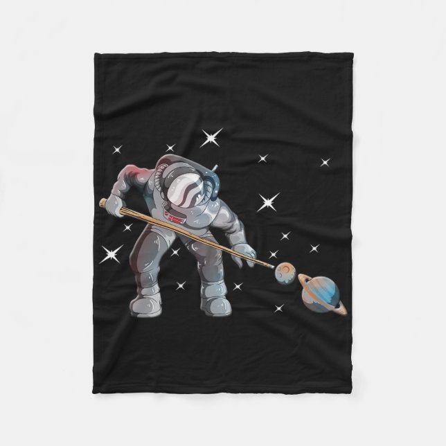 Astronomy Galaxy Billiard Player Astronaut Pool Pl Fleece Blanket (Front)