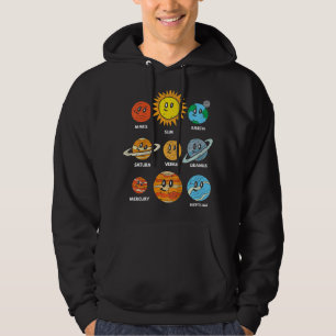 Astronomy Lover Kids Sun And Planets Galaxy Space  Hoodie