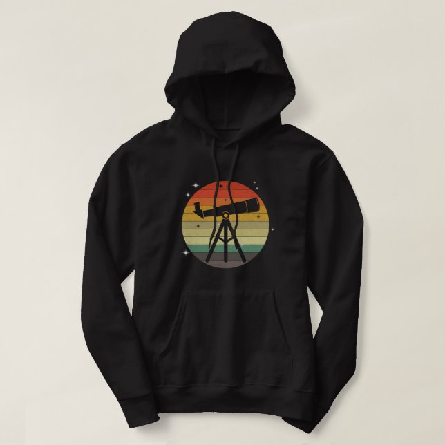 Astronomy Lover Planets Of Solar System Telescope  Hoodie (Design Front)