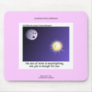 Astronomy Moonlighting Cartoon Funny Mouse Pad