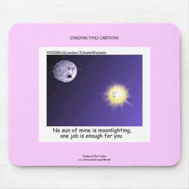Astronomy Moonlighting Cartoon Funny Mouse Pad (Front)