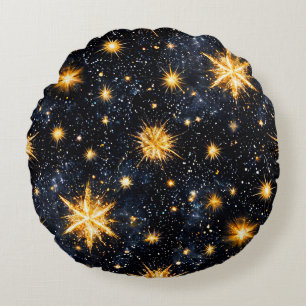 Astronomy Night Sky Celestial Stars Round Cushion