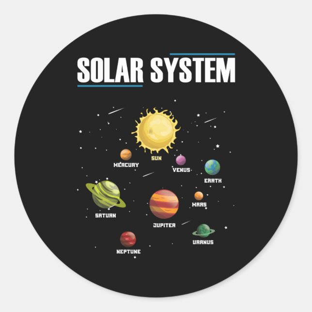 Astronomy Planets Space Solar System Galaxy Classic Round Sticker (Front)