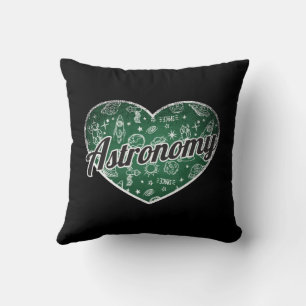 Astronomy Retro Heart Blackboard Love Cushion