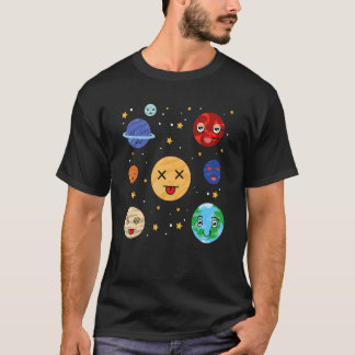 Astronomy Scientist Kids Outer Space Cute Planets T-Shirt